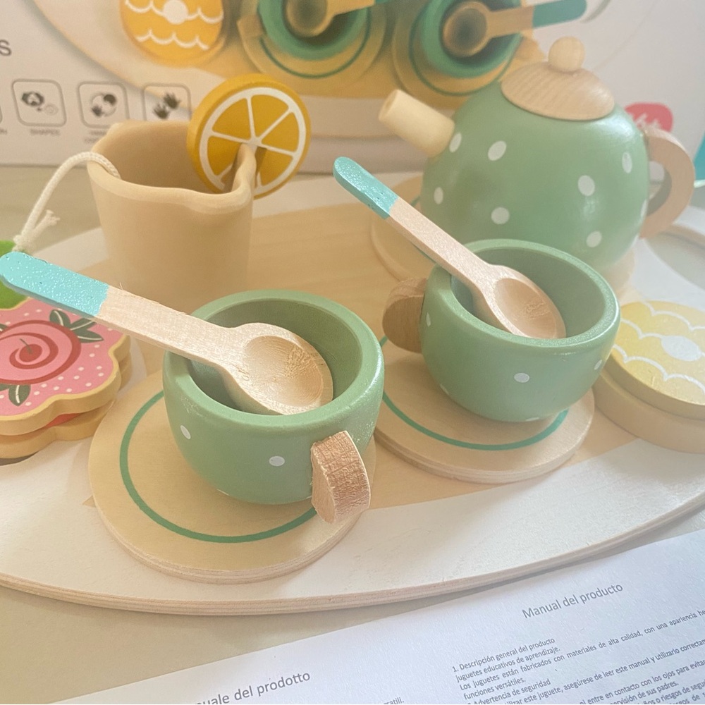 New Wooden Kids Tea Set Perfect Gift For Boys And Girls,Holiday Gift Toys